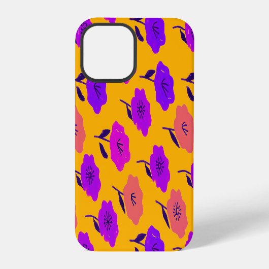 Levendig bloempatroon iPhone hoesje (Achterkant)