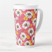 Levendig bloempatroon latte mok (Rechterhoek)