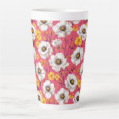 Levendig bloempatroon latte mok (Voorkant)