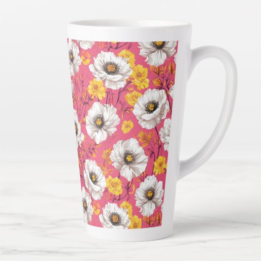 Levendig bloempatroon latte mok (Rechts)