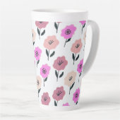 Levendig bloempatroon latte mok (Rechterhoek)