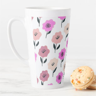 Levendig bloempatroon latte mok