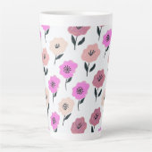 Levendig bloempatroon latte mok (Voorkant)