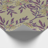 Levendig bloempatroon met gele madeliefjes cadeaupapier (Hoek)