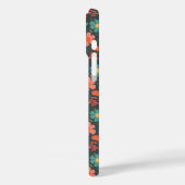 Levendig bloempatroon op Blauwgroen Case-Mate iPhone Case (Achterkant / Links)