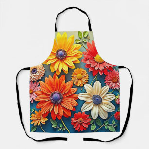 Levendig Bloemrijk Fantasie Ontwerp Schort