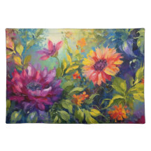  Levendig Bloemschilderij #1 Doek Placemat