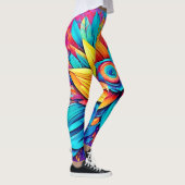 Levendig Bloemschilderwerk Leggings (Rechts)