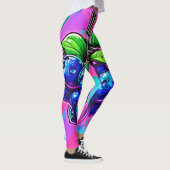Levendig Blueberry-kunstwerk Leggings (Rechts)