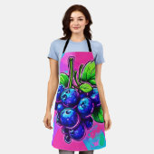Levendig Blueberry-kunstwerk Schort (Gedragen)