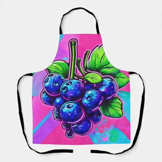 Levendig Blueberry-kunstwerk Schort (Voorkant)