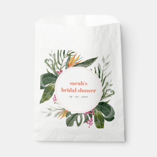 Levendig Blush Boho Tropisch Bloemen Vrijgezellenf Bedankzakje (Voorkant)