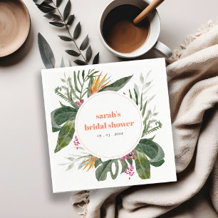 Levendig Blush Boho Tropisch Bloemen Vrijgezellenf Servet