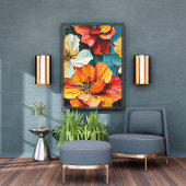 Levendig boeket: een close-upviering van kleur foto afdruk