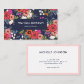Levendig Boho Bloemenpatroon Visitekaartje (Voorkant / Achterkant)