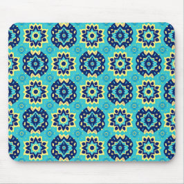 Levendig Boho Chic geometrisch bloemenpatroon Muismat