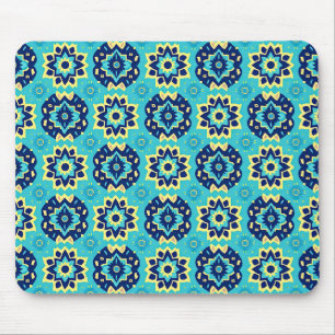 Levendig Boho Chic geometrisch bloemenpatroon Muismat
