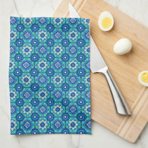 Levendig Boho chique bloemenpatroon Theedoek
