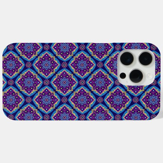 Levendig Boho geometrisch bloemenpatroon Case-Mate iPhone Case (Achterkant (horizontaal))