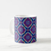 Levendig Boho geometrisch bloemenpatroon Koffiemok (Voorkant links)