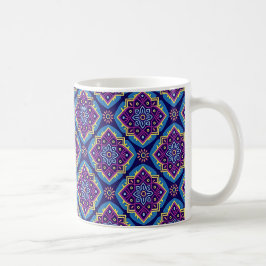 Levendig Boho geometrisch bloemenpatroon Koffiemok
