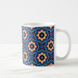 Levendig Boho geometrisch bloemenpatroon Koffiemok