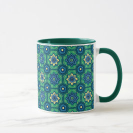 Levendig Boho geometrisch bloemenpatroon Mok