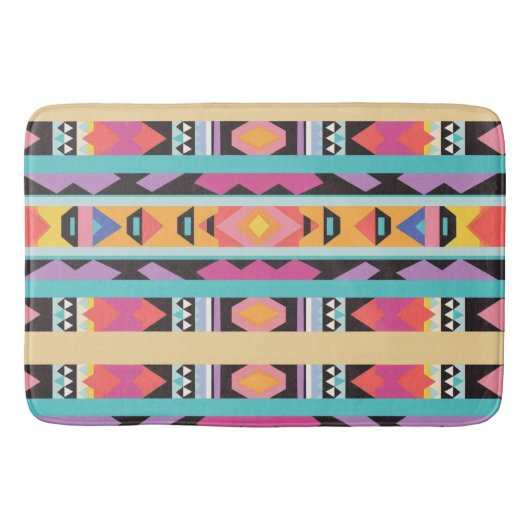 Levendig Boho geometrisch patroon mix Badmat (Voorkant)
