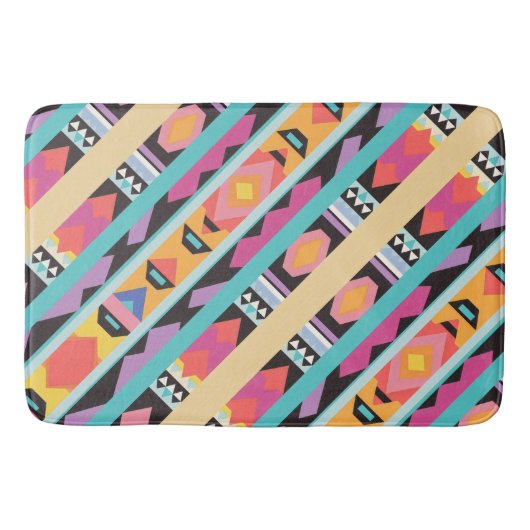 Levendig Boho geometrisch patroon mix Badmat (Voorkant)