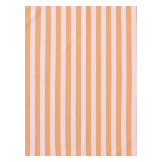 Levendig Boho Oranje & Roze Strepen Lente & Zomer Tafelkleed (Voorkant)