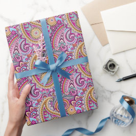 Levendig Boho Paisley Bloemmotief | Kleurrijke Kun Cadeaupapier