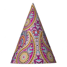Levendig Boho Paisley Bloemmotief | Kleurrijke Kun Feesthoedjes
