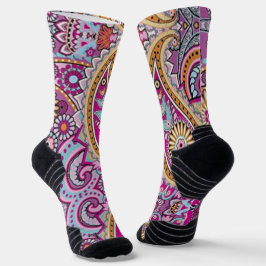 Levendig Boho Paisley Bloemmotief | Kleurrijke Kun Sokken