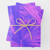 Levendig Boho Tropisch Botanisch Blad Paarse Roze Inpakpapier Vel (In situ)