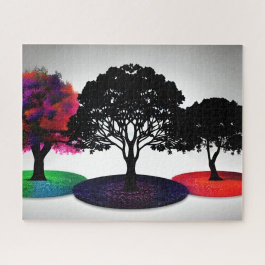 Levendig boomtrio legpuzzel (Horizontaal)