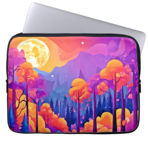 Levendig bos bij maanlicht laptop sleeve