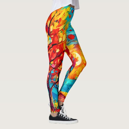 Levendig bospad naar de maan leggings (Rechts)