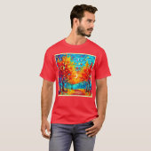 Levendig bospad naar de maan t-shirt (Voorkant volledig)