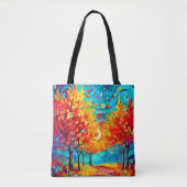 Levendig bospad naar de maan tote bag (Voorkant)