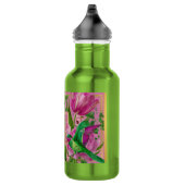 Levendig Botanisch Kolibrie Monogram Waterfles (Rechts)