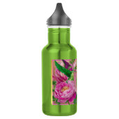 Levendig Botanisch Kolibrie Monogram Waterfles (Links)