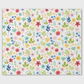 Levendig botanisch patroon cadeaupapier (Vlak)