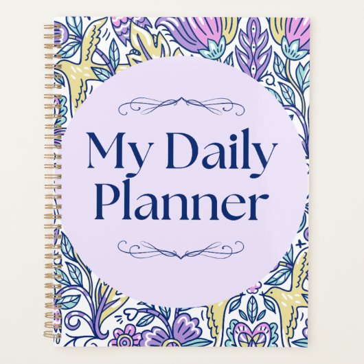 Levendig Botanisch Patroon Dagelijkse Organisator Planner (Voorkant)