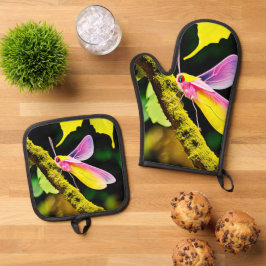 Levendig Branch Insect Design Ovenwant & Pannenlap Set