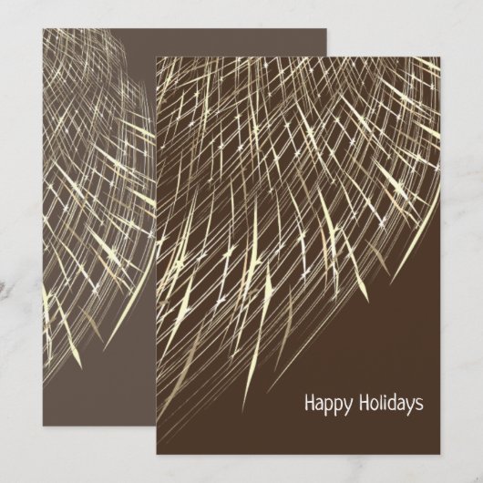 Levendig bruin en wit Easy Favorite Seizoen Feestdagenkaart (Voorkant / Achterkant)