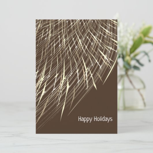 Levendig bruin en wit Easy Favorite Seizoen Feestdagenkaart (Staand voorkant)