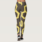 Levendig Bruin Honing Home Patroon Leggings (Achterkant)