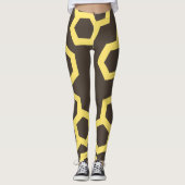 Levendig Bruin Honing Home Patroon Leggings (Voorkant)