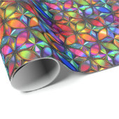 Levendig caleidoscopisch 3D geometrisch patroon Cadeaupapier (Rol Hoek)