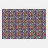 Levendig caleidoscopisch 3D geometrisch patroon Inpakpapier Vel (Voorkant 3)